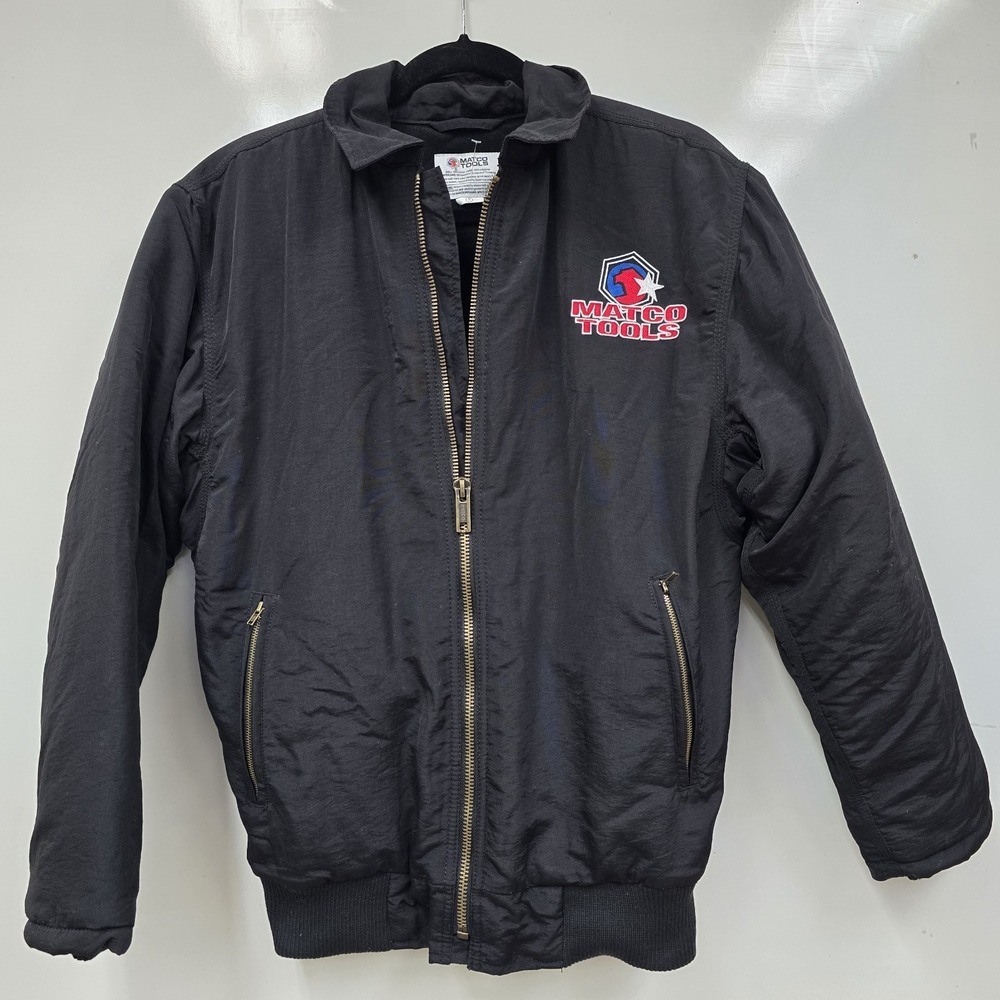 Matco Tools Coat Small Bomber Work‎ Jacket Full Zip Pockets Embroidered Black